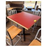 RED TOP HIGH TOP WOODEN TABLE
