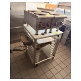 HALF SIZE BAKERS RACK ON CASTER W PAN SLIDES