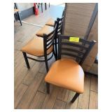 CARAMEL LEATHER TOP BLACK METAL FRAME CHAIRS