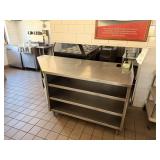 SS CUSTOM CORNER PIECE TABLE W TRIPLE UNDER SHELF