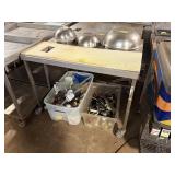 SS TABLE W TRASH OPENING, POLIBOARD