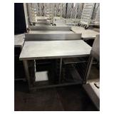 SS TABLE W DOUBLE SPEED RAIL UNDERSHELF