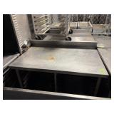 SS WORK TABLE W DOUBLE SPEED RAIL UNDERSHELF