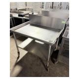 SS TABLE W BACKSPLASH, DRAIN BOARD