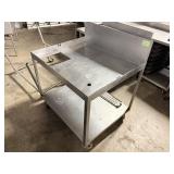 SS TABLE W DRAIN HOLE, BACKSPLASH