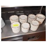 ASSORTED DETAILED RING WHITE DISHES - SMAL