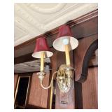WALL SCONCES CANDLE STYLE RED SHADE