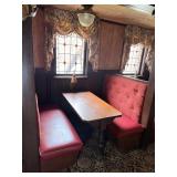 SECTION OF RED BOOTH W/ TABLE