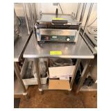 SS TABLE W UNDERSHELF - 24 INCH X 30 INCH