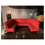 HALF MOON SHAPED RED SECTION OF BOOTH