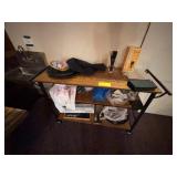Wood and Metal Bar Cart with Shelves