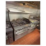 Commercial 6 Burner Gas Range with Griddle and