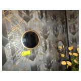 Round Brass Starburst Mirrors