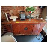 Antique Wooden Sideboard with Distressed Finish