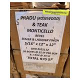 Teak/Pradu Monticello prefinished sealer & lacquer
