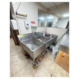 Stainless Steel Three-Compartment Sink
