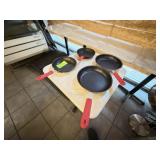 Winco Nonstick Frying Pan with Red Handle -