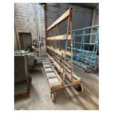 Steel and Wood A-Frame Glass Cart