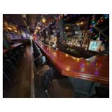 Mahogany Wood Bar Countertop / Foot Railings