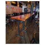 Industrial Bar Tables with Wood Tops