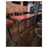 Industrial Bar Tables with Wood Tops