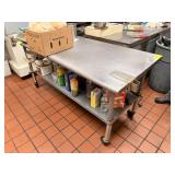 SS TABLE W UNDERSHELF