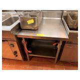 SS TABLE OPEN BASE W/ BACKSPLASH