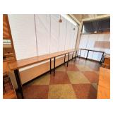 Long Wood and Metal Counter Table