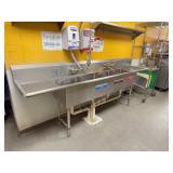 Stainless Steel Three-Compartment Sink