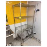 Assorted Chrome Wire Shelving Rack with Wheels