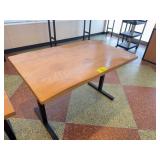 Rectangular Wood Table with Metal Base