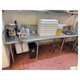 Stainless Steel Table With Sink, Backsplash,