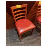 Wood Chair with Red Vinyl Cushion