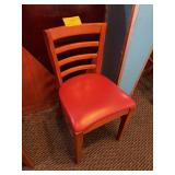 Wood Chair with Red Vinyl Cushion - Assorted