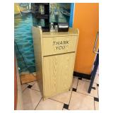 Wooden Restaurant Trash Receptacle