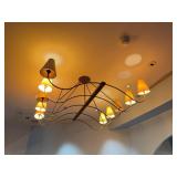 Large 10-Light Metal Chandelier