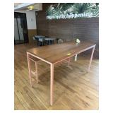 Pink Leg Community Table w/ Bench