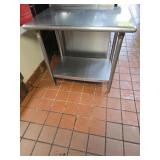 SS TABLE W/ UNDERSHELF