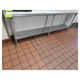 SS TABLE  W/ UNDERSHELF  W POLY TOP