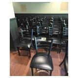 BLACK METAL  CHAIRS W/ CUSHIONS