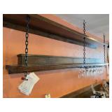 Wall-Mounted Wooden Bar Shelf with Glass Hold