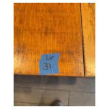 Square Wood Dining Table with Metal Base