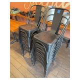 Black Metal Stackable Chairs