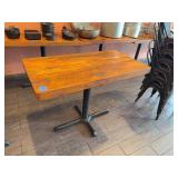 Rectangular Wood and Metal Pedestal Table