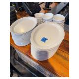 White Melamine Oval Plates and Bowls