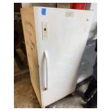 Upright White Freezer with Electronic Display