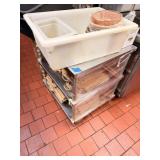 SQUARE SS TABLE W/ DOUBLE UNDERSHELF