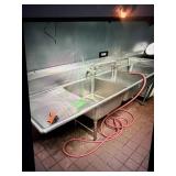 124 inch SS 3 compartment sink