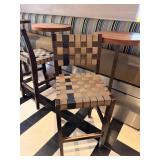 WHITE/GRAY/BLUE WOODEN BAR STOOLS