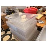 ASSORTED CLEAR CAMBRO CONTAINERS